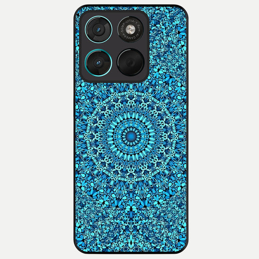  Ocean Bloom Mandala Glass Case For Moto G57 Power back cover – full design glossy printed glass finish