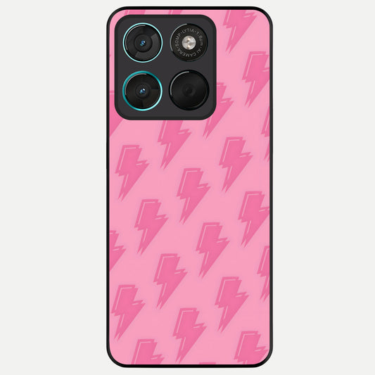  Pink Moo Magic Glass Case For Moto G57 Power back cover – full design glossy printed glass finish