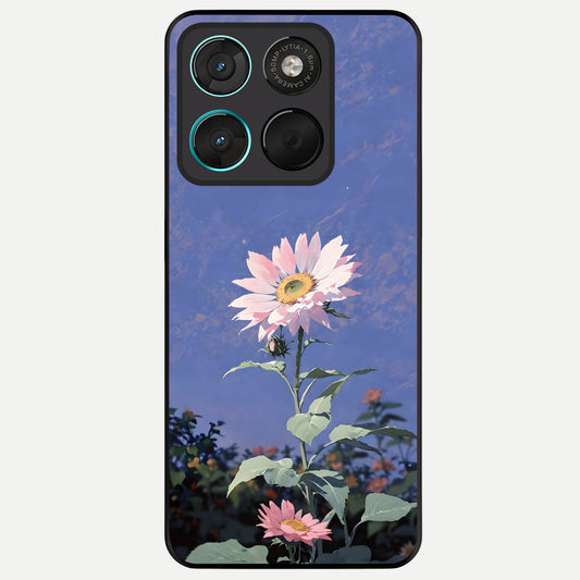  Pink Shells Outline Glass Case For Moto G57 Power back cover – full design glossy printed glass finish