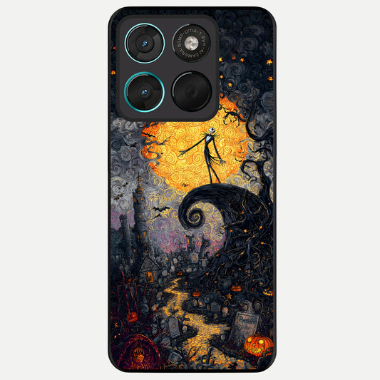  Pumpkin Moonlight Tale Glass Case For Moto G57 Power back cover – full design glossy printed glass finish