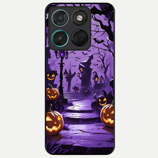 Pumpkin Patch Halloween Glass Case For Moto G57 Power back cover – full design glossy printed glass finish