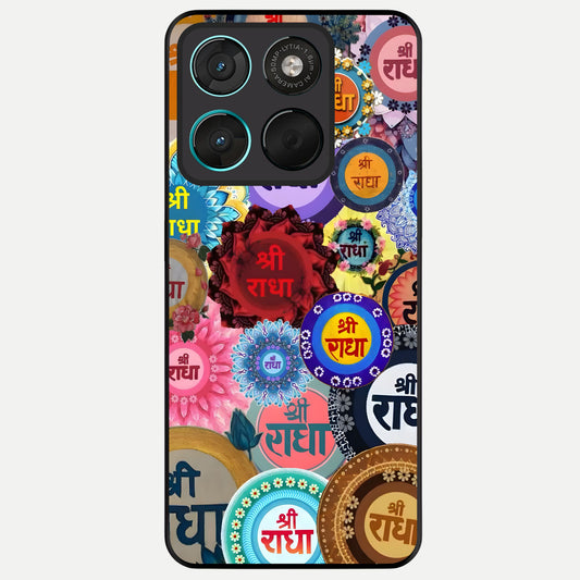  Radha Divine Bloom Glass Case For Moto G57 Power back cover – full design glossy printed glass finish