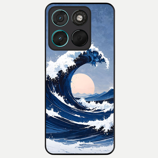  Rising Tide Power Glass Case For Moto G57 Power back cover – full design glossy printed glass finish