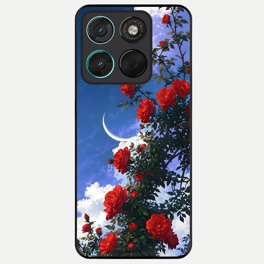  Rose Drift Flowers Glass Case For Moto G57 Power back cover – full design glossy printed glass finish
