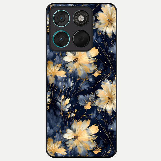  Royal Petal Dream Glass Case For Moto G57 Power back cover – full design glossy printed glass finish
