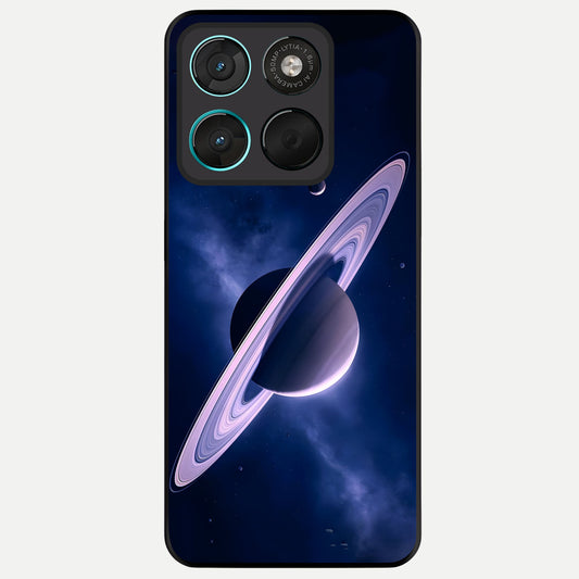  Saturn Ring Mystique Glass Case For Moto G57 Power back cover – full design glossy printed glass finish
