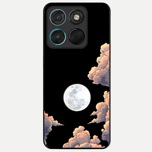  Shade Cloud Moon Glass Case For Moto G57 Power back cover – full design glossy printed glass finish