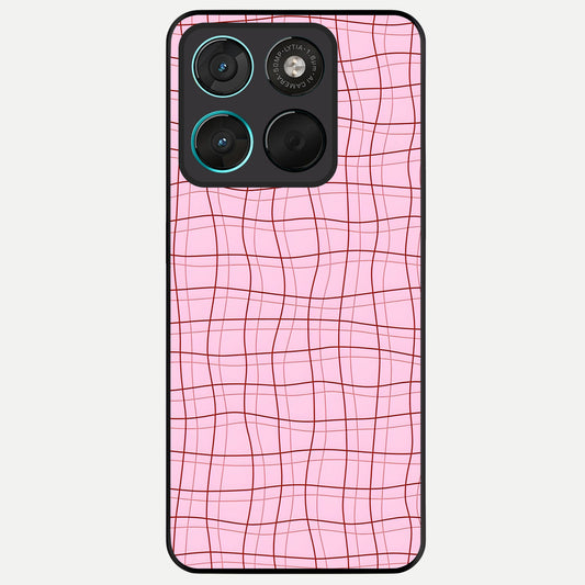  Soft Grid Bliss Glass Case For Moto G57 Power back cover – full design glossy printed glass finish