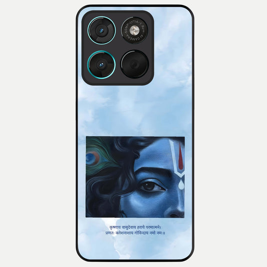  Spiritual Krishna Glass Case For Moto G57 Power back cover – full design glossy printed glass finish