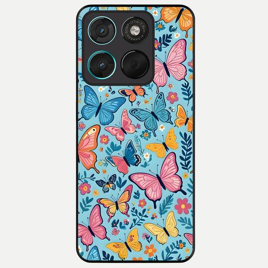  Spring Wing Garden Glass Case For Moto G57 Power back cover – full design glossy printed glass finish