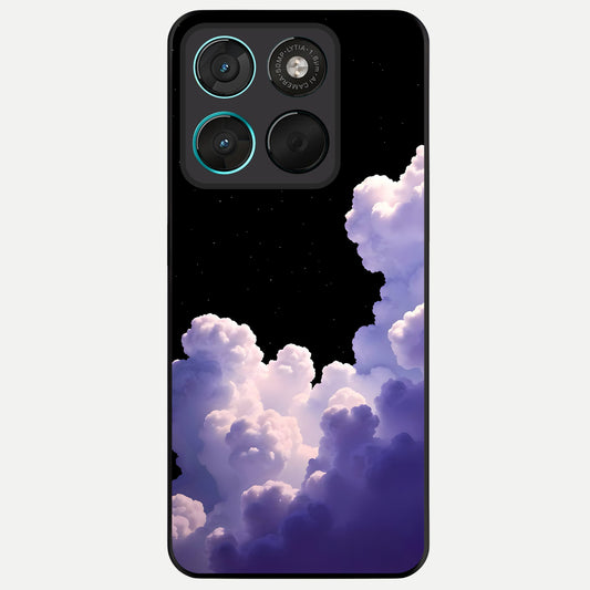  Starlit Night Whispers Glass Case For Moto G57 Power back cover – full design glossy printed glass finish