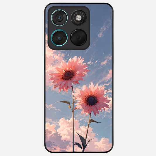  Sun Moon Balance Glass Case For Moto G57 Power back cover – full design glossy printed glass finish