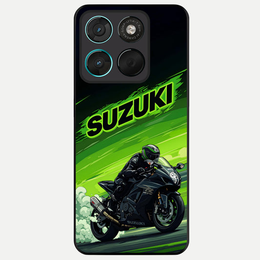  Suzuki Speed Beast Glass Case For Moto G57 Power back cover – full design glossy printed glass finish