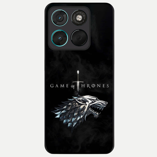  Throne Wolf Legacy Glass Case For Moto G57 Power back cover – full design glossy printed glass finish