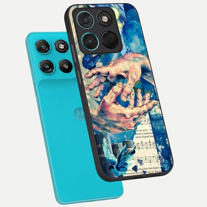  Aesthetic Divider phone case For Moto G57 Power showing premium glass back cover with detailed artwork