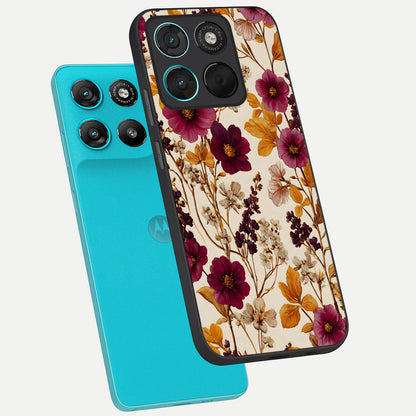  Autumn Wine Bloom phone case For Moto G57 Power showing premium glass back cover with detailed artwork