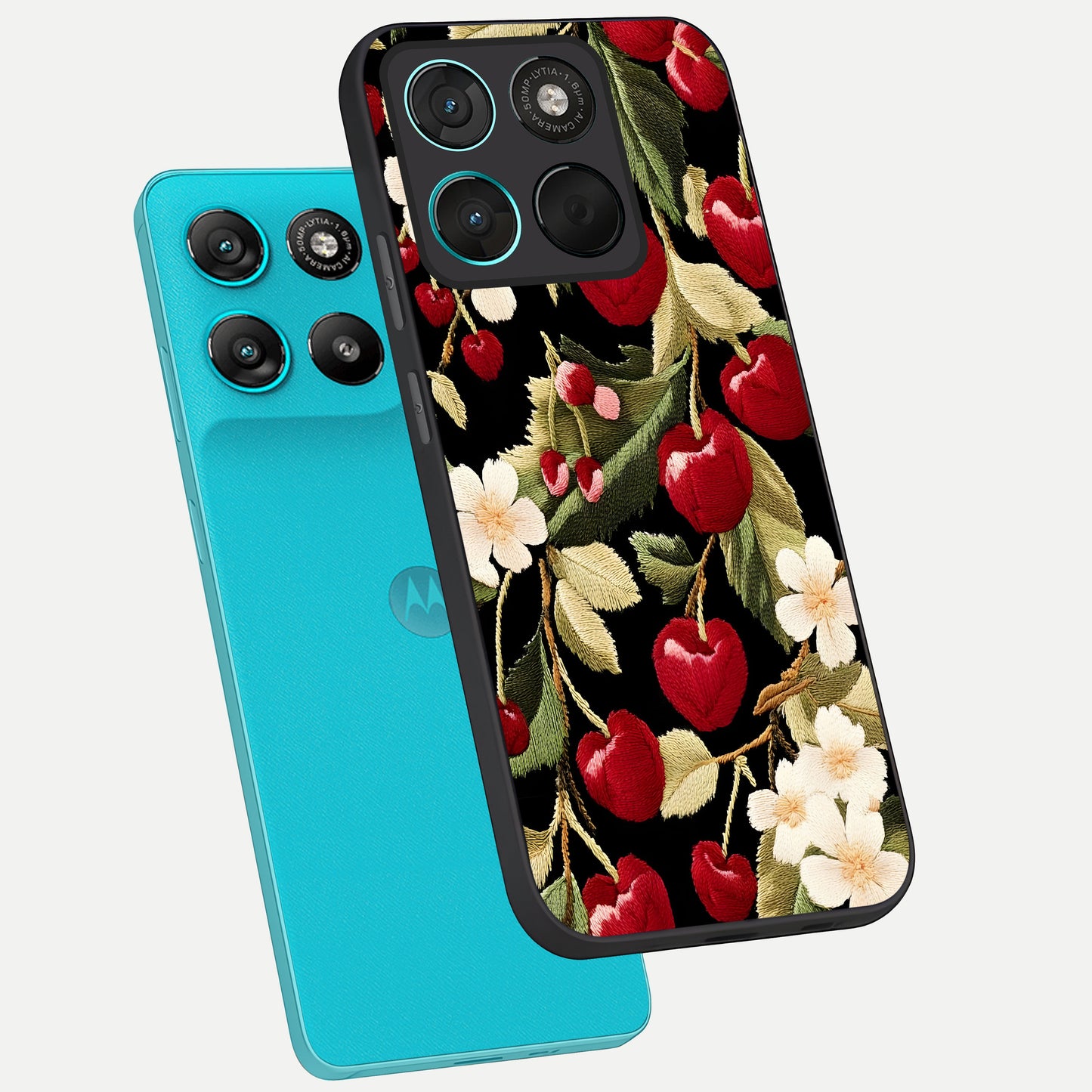  Blooming Spendor Bird phone case For Moto G57 Power showing premium glass back cover with detailed artwork