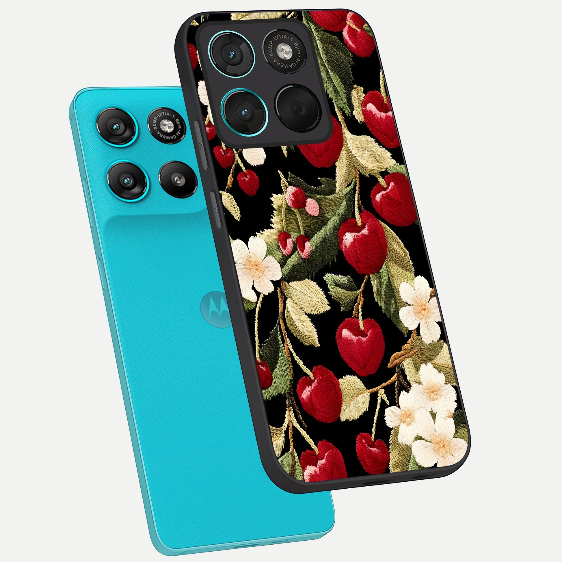  Blooming Spendor Bird phone case For Moto G57 Power showing premium glass back cover with detailed artwork