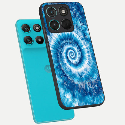  Blue Galaxy Wave phone case For Moto G57 Power showing premium glass back cover with detailed artwork