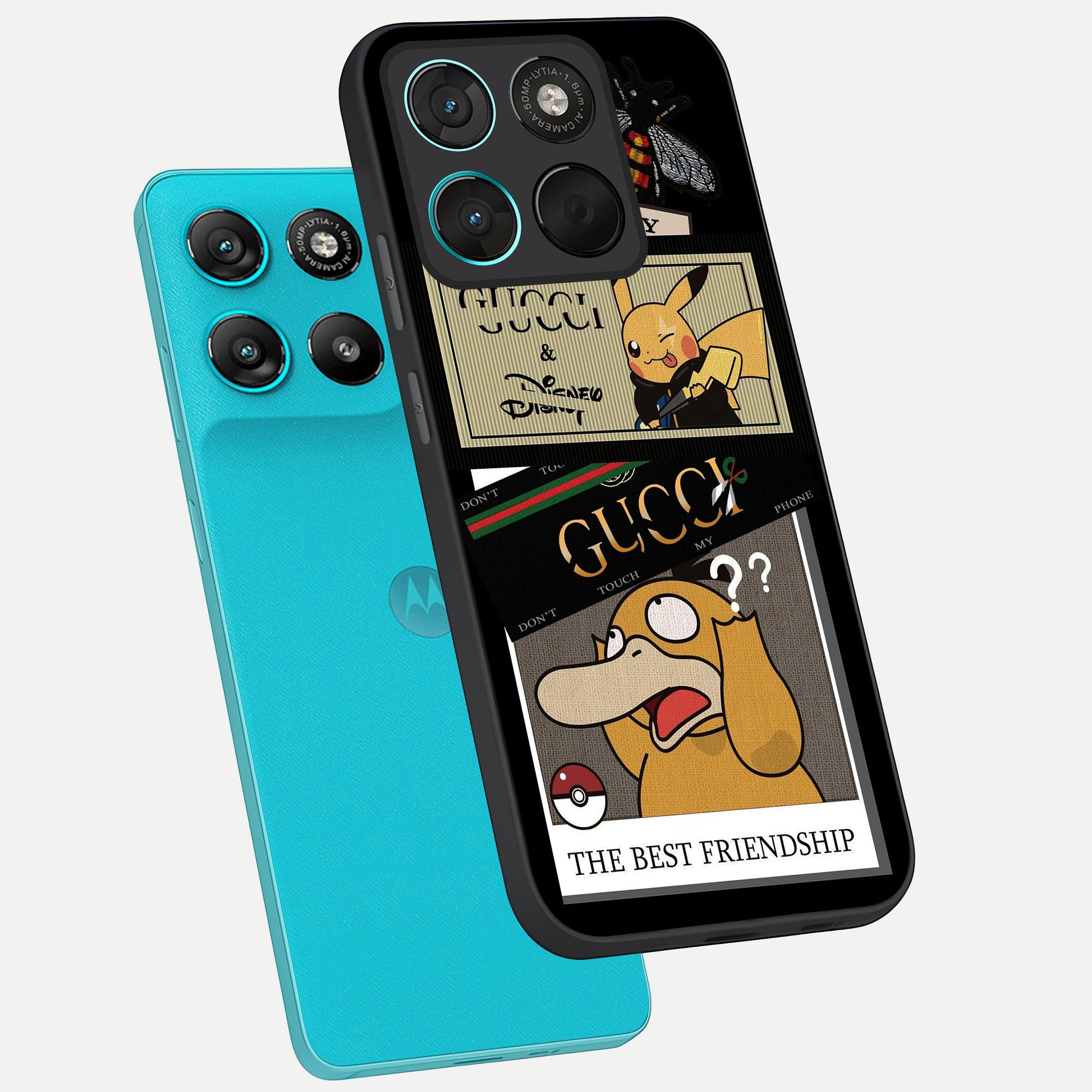  Cartoon Brand Play Mashup phone case For Moto G57 Power showing premium glass back cover with detailed artwork