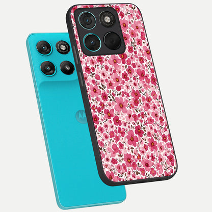  Cherry Blossom Charm phone case For Moto G57 Power showing premium glass back cover with detailed artwork