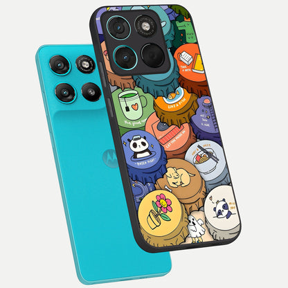  Coins Patterns phone case For Moto G57 Power showing premium glass back cover with detailed artwork