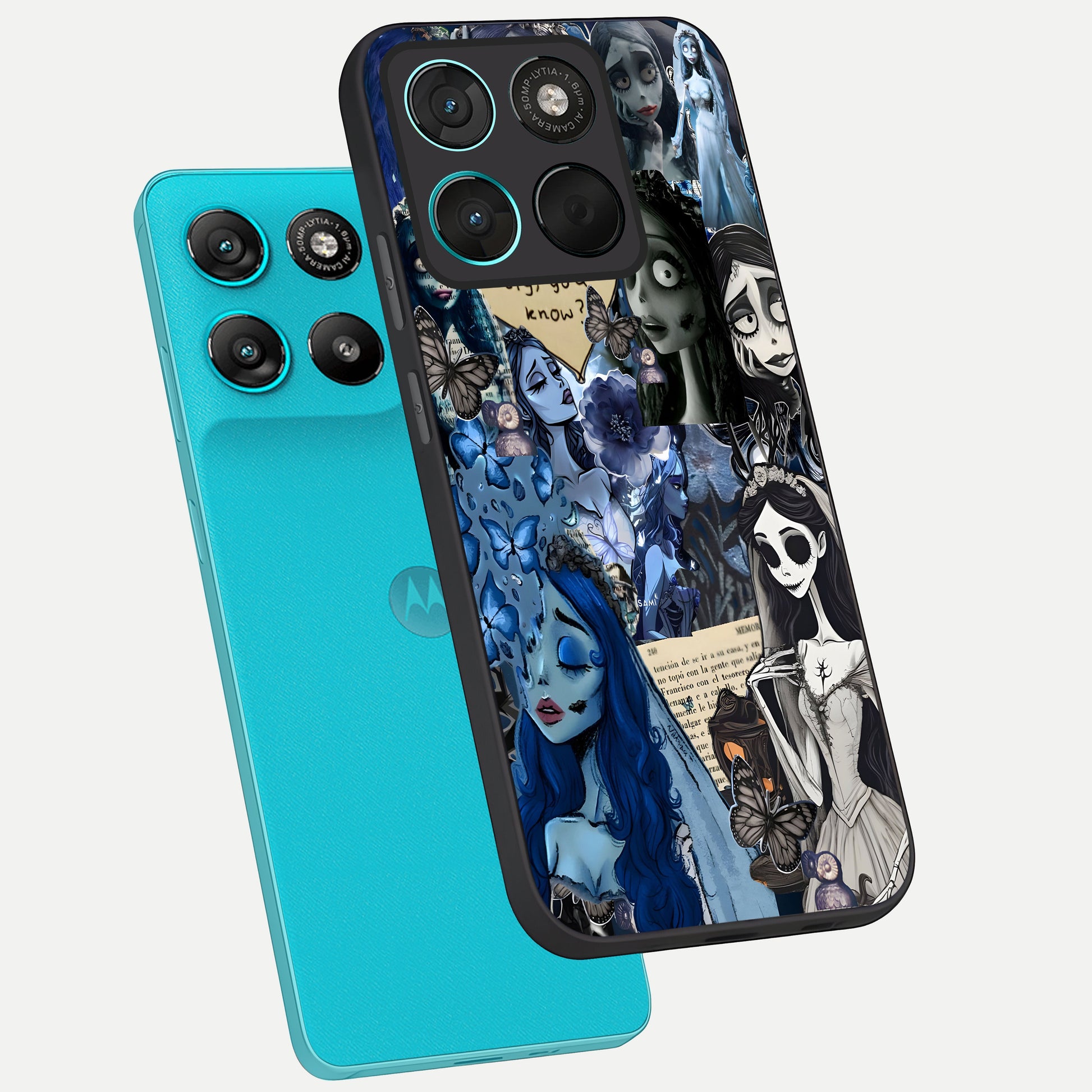  Corpse Bride Posters phone case For Moto G57 Power showing premium glass back cover with detailed artwork