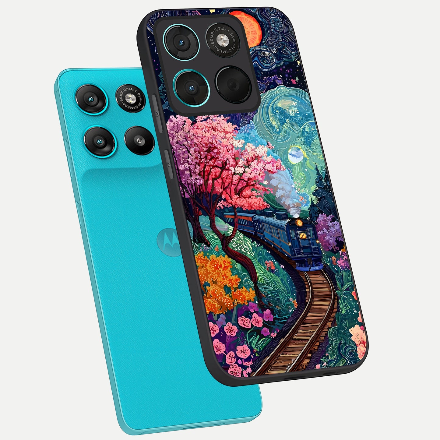  Digital Art phone case For Moto G57 Power showing premium glass back cover with detailed artwork