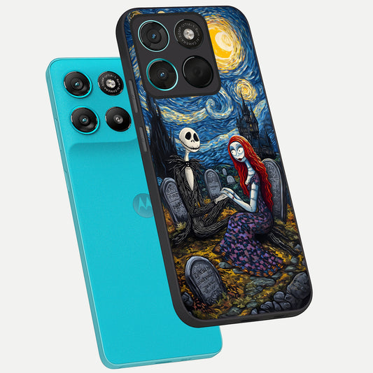  Eternal Night Love phone case For Moto G57 Power showing premium glass back cover with detailed artwork