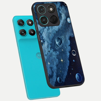  Galaxy Dream Space phone case For Moto G57 Power showing premium glass back cover with detailed artwork