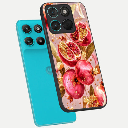  Golden Bloom Glow phone case For Moto G57 Power showing premium glass back cover with detailed artwork
