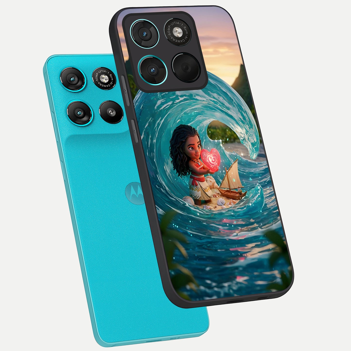  Heart of Ocean phone case For Moto G57 Power showing premium glass back cover with detailed artwork