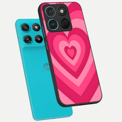  Layered Love Hearts phone case For Moto G57 Power showing premium glass back cover with detailed artwork