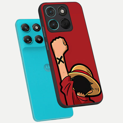  Luffy X Spirit phone case For Moto G57 Power showing premium glass back cover with detailed artwork