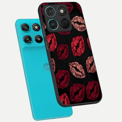  Midnight Kiss Love phone case For Moto G57 Power showing premium glass back cover with detailed artwork