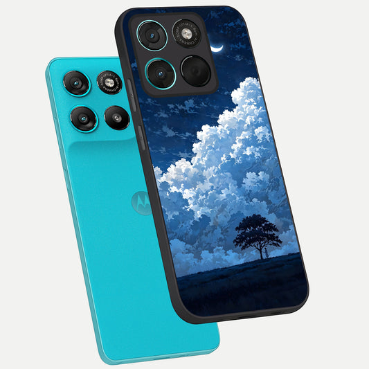  Midnight Sky Serenity phone case For Moto G57 Power showing premium glass back cover with detailed artwork