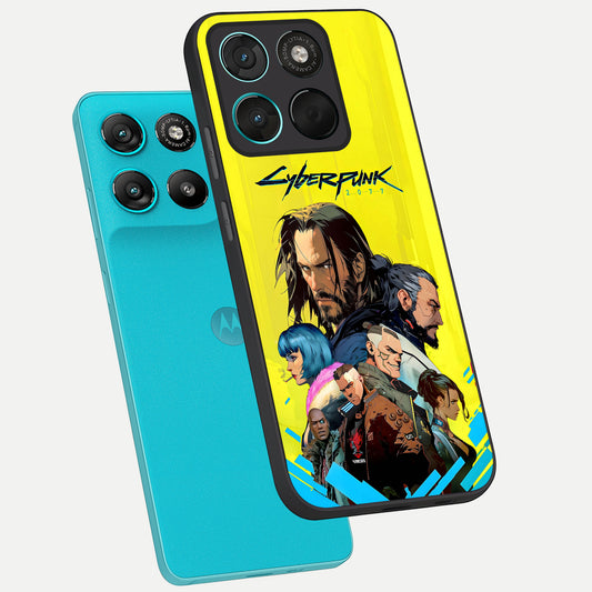  Neon Rebel Genesis phone case For Moto G57 Power showing premium glass back cover with detailed artwork