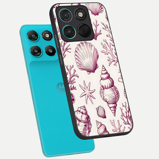  Pink Power Sparks phone case For Moto G57 Power showing premium glass back cover with detailed artwork