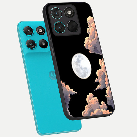  Shade Cloud Moon phone case For Moto G57 Power showing premium glass back cover with detailed artwork