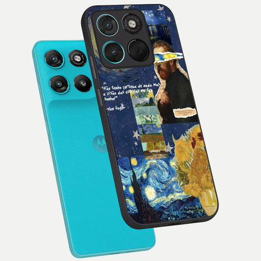  Starry Dream Vision phone case For Moto G57 Power showing premium glass back cover with detailed artwork