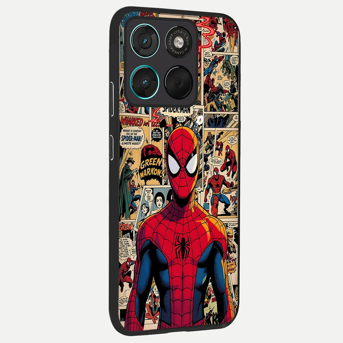  Aesthetic Spider back cover For Moto G57 Power slim fit glass case with vibrant aesthetic design