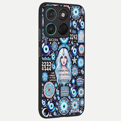  Angel Aura Shield back cover For Moto G57 Power slim fit glass case with vibrant aesthetic design