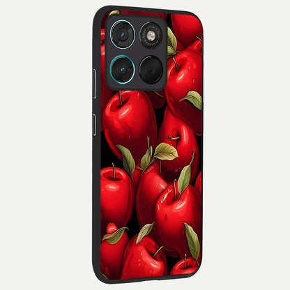  Apple Pattern back cover For Moto G57 Power slim fit glass case with vibrant aesthetic design