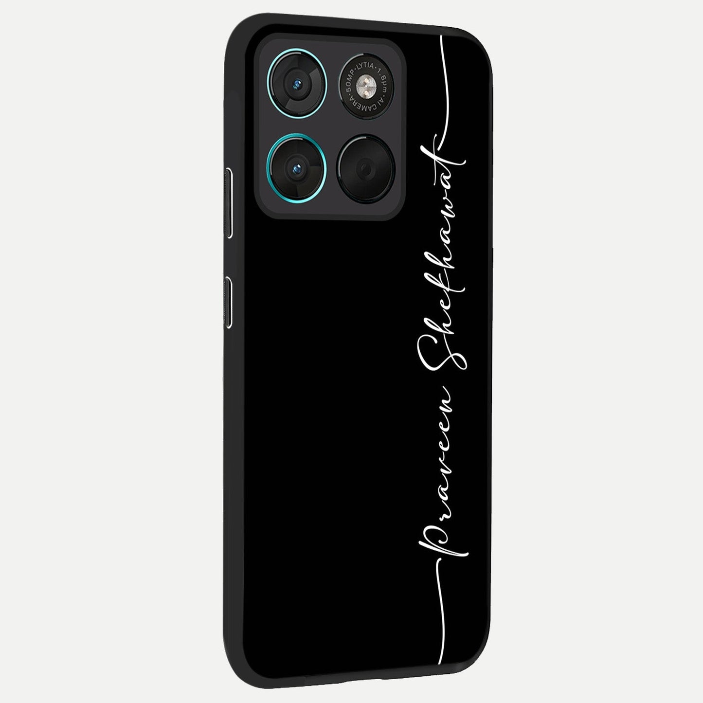  Black Tune Custom Name back cover For Moto G57 Power slim fit glass case with vibrant aesthetic design