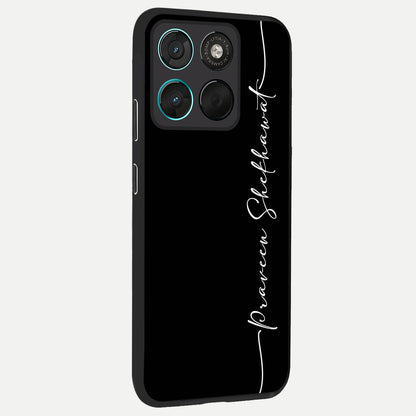  Black Tune Custom Name back cover For Moto G57 Power slim fit glass case with vibrant aesthetic design