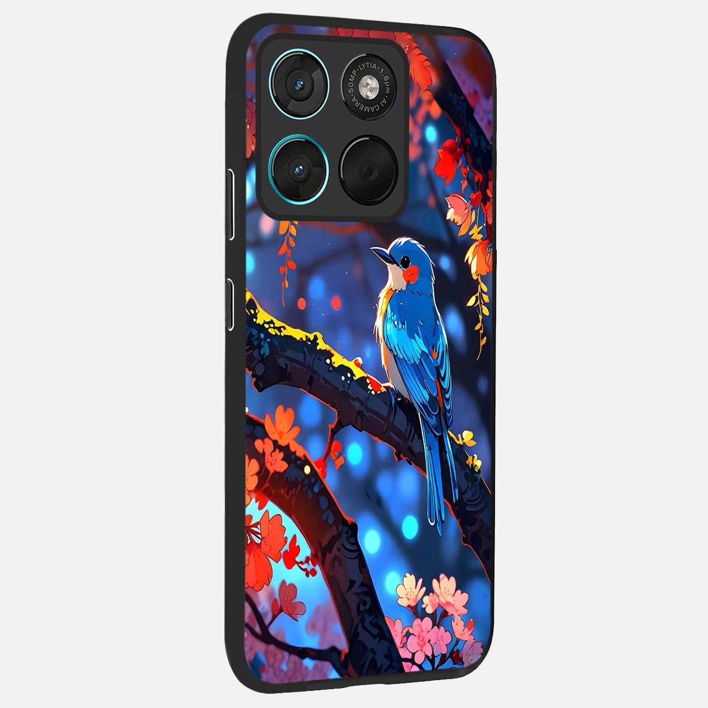  Blooming Water Drift back cover For Moto G57 Power slim fit glass case with vibrant aesthetic design