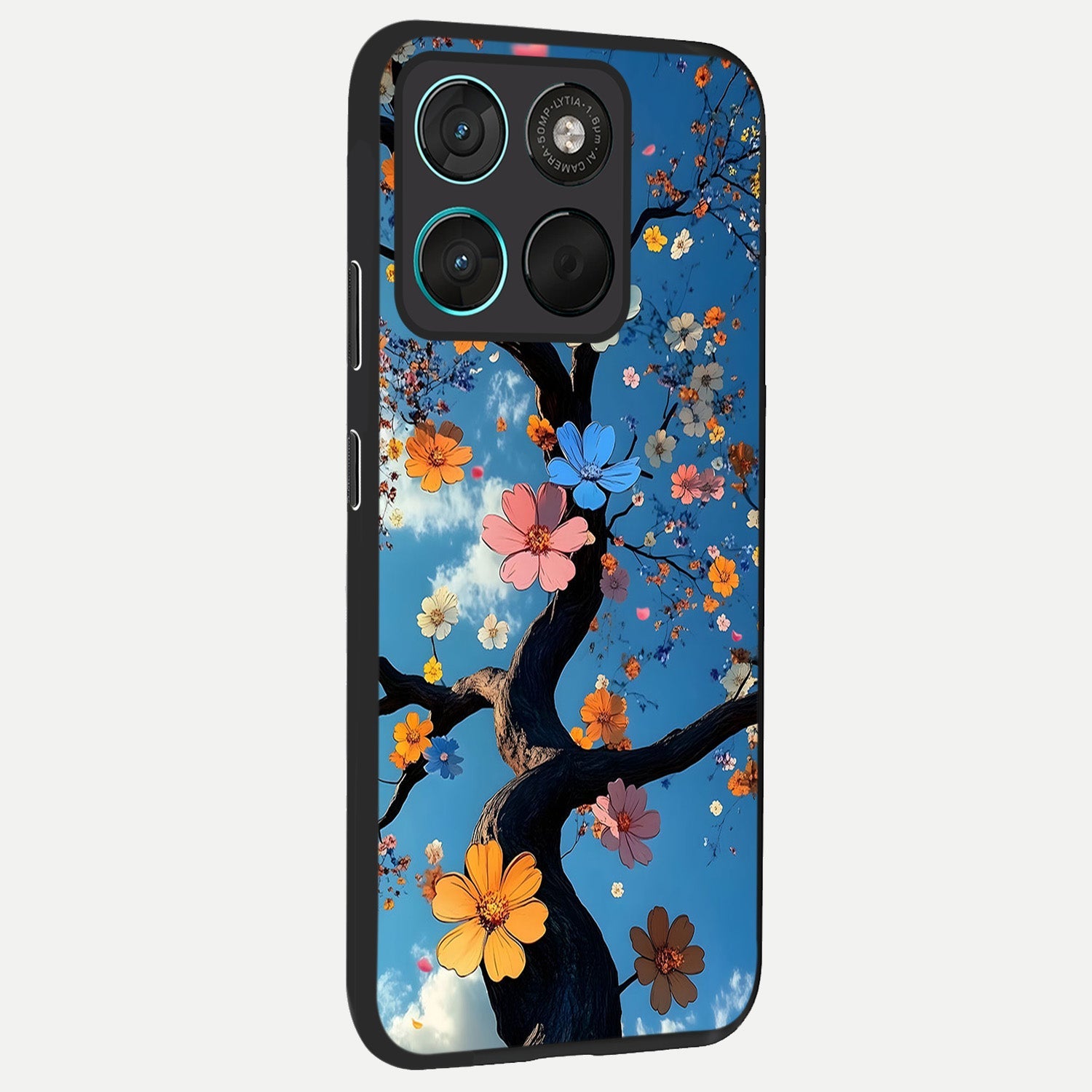  Blossom Dream Sky back cover For Moto G57 Power slim fit glass case with vibrant aesthetic design