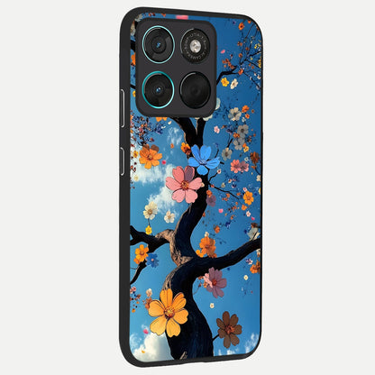  Blossom Dream Sky back cover For Moto G57 Power slim fit glass case with vibrant aesthetic design