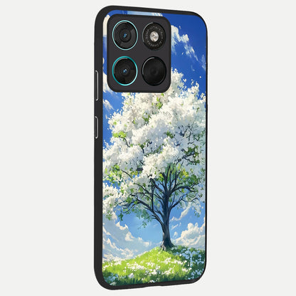  Blossom Sky Serenity back cover For Moto G57 Power slim fit glass case with vibrant aesthetic design