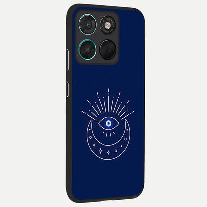  Blue Evil Eye back cover For Moto G57 Power slim fit glass case with vibrant aesthetic design